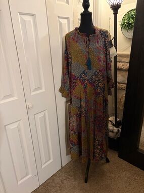 Easel Multicolor Boho Maxi Dress